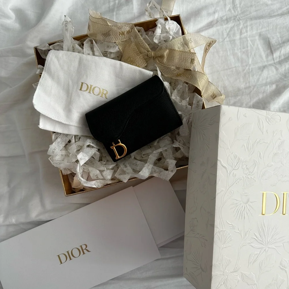 Dior Black Textured Leather Wallet